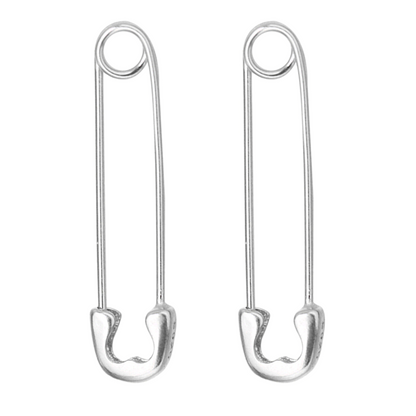 2cm 3cm Sterling Silver Safety Pin Heart Paper Clip Hoop Drop Cuff Earrings