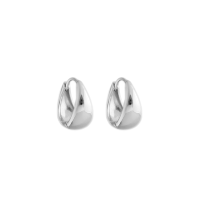 Sterling Silver Teardrop Waterdrop Huggie Hoop Earrings 8mm 9mm Inside 3 Tones - sugarkittenlondon