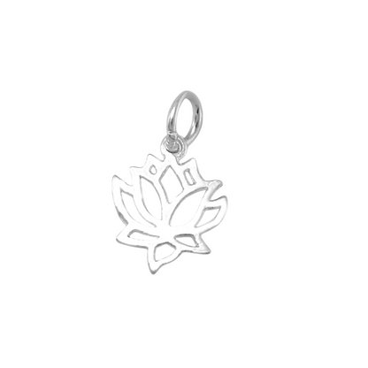 Sterling Silver Lotus Flower Yoga Pendant Zen Namaste Charm