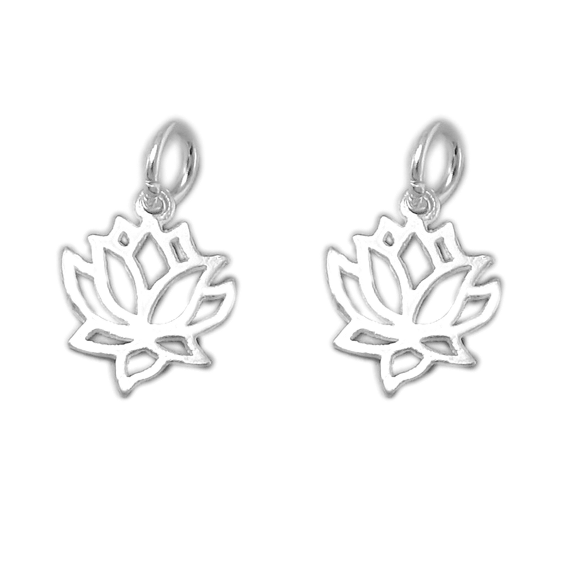 Sterling Silver Lotus Flower Yoga Zen Namaste Charm Pendants - sugarkittenlondon