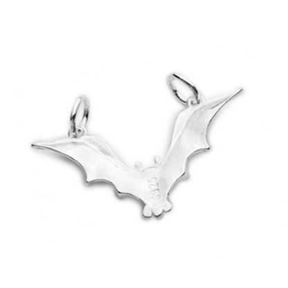 Sterling Silver Flying Bat Gothic Feather Wing Halloween Connector Charm Pendant - sugarkittenlondon