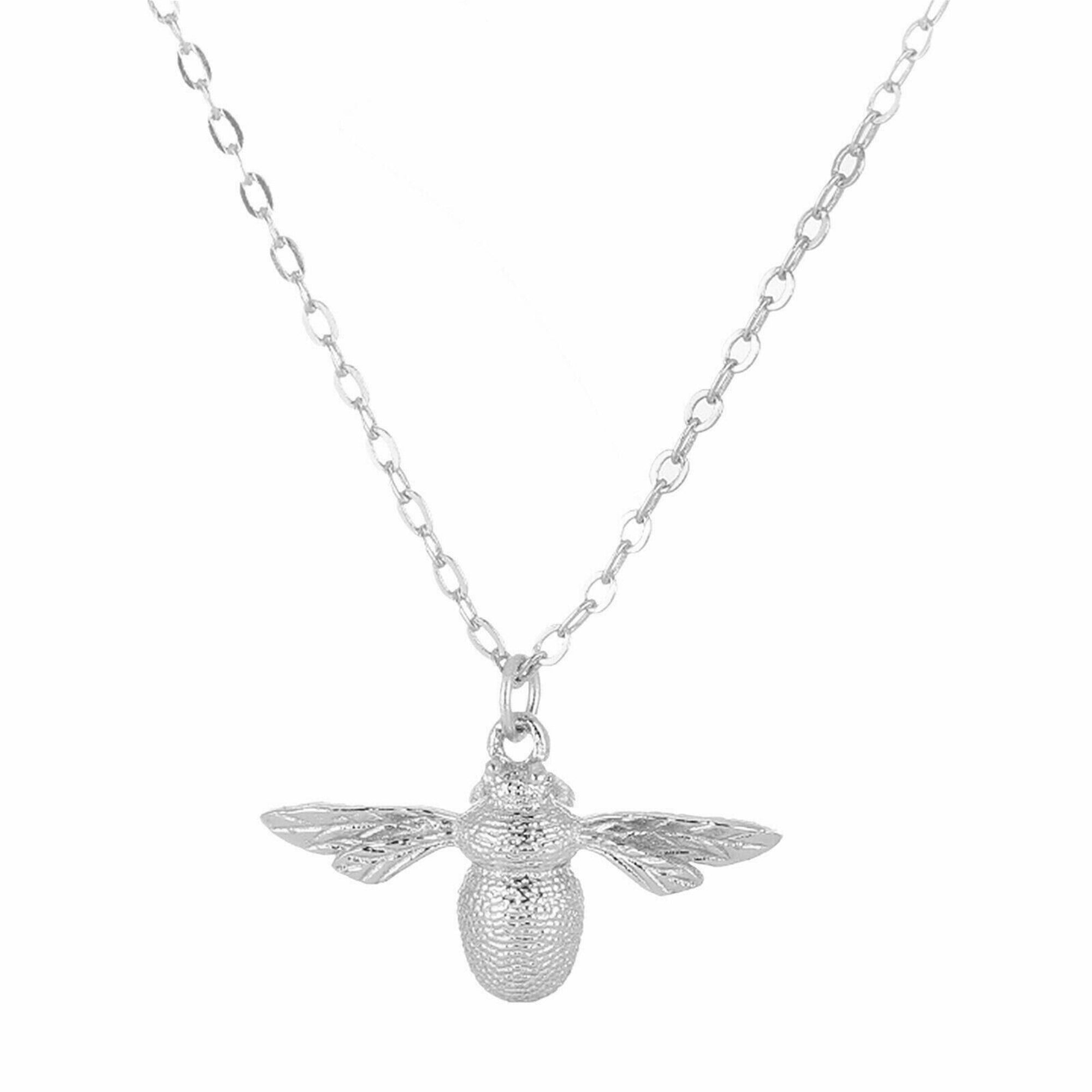 Buy Silver Bee Necklace / Tiny Silver Bumble Bee Pendant on a Sterling  Silver Chain ... Detailed Realistic Chubby Honey Bee Necklace Online in  India - Etsy