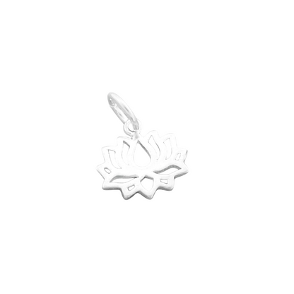 Sterling Silver Lotus Flower Yoga Pendant Zen Namaste Charm
