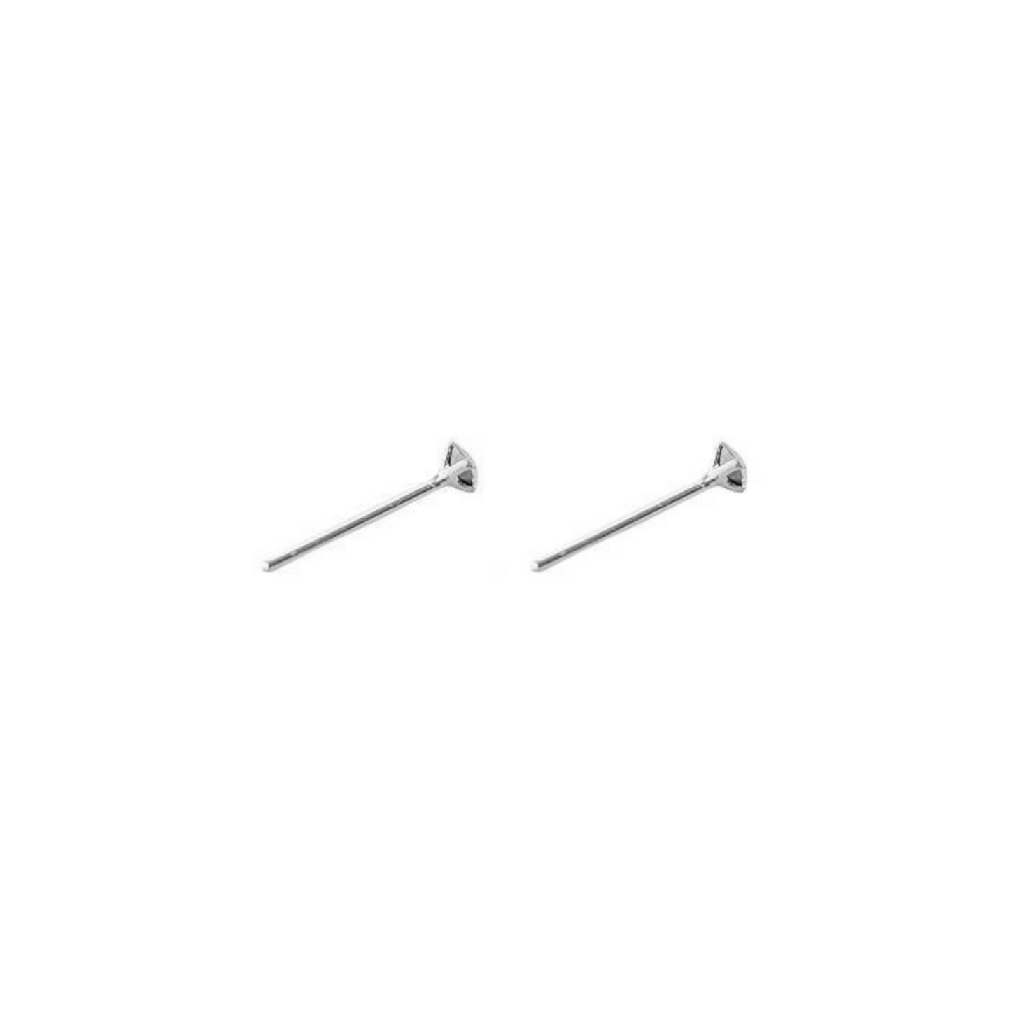 Sterling Silver 1.5mm Clear / Opal Round 4 Claw CZ Stud Earrings