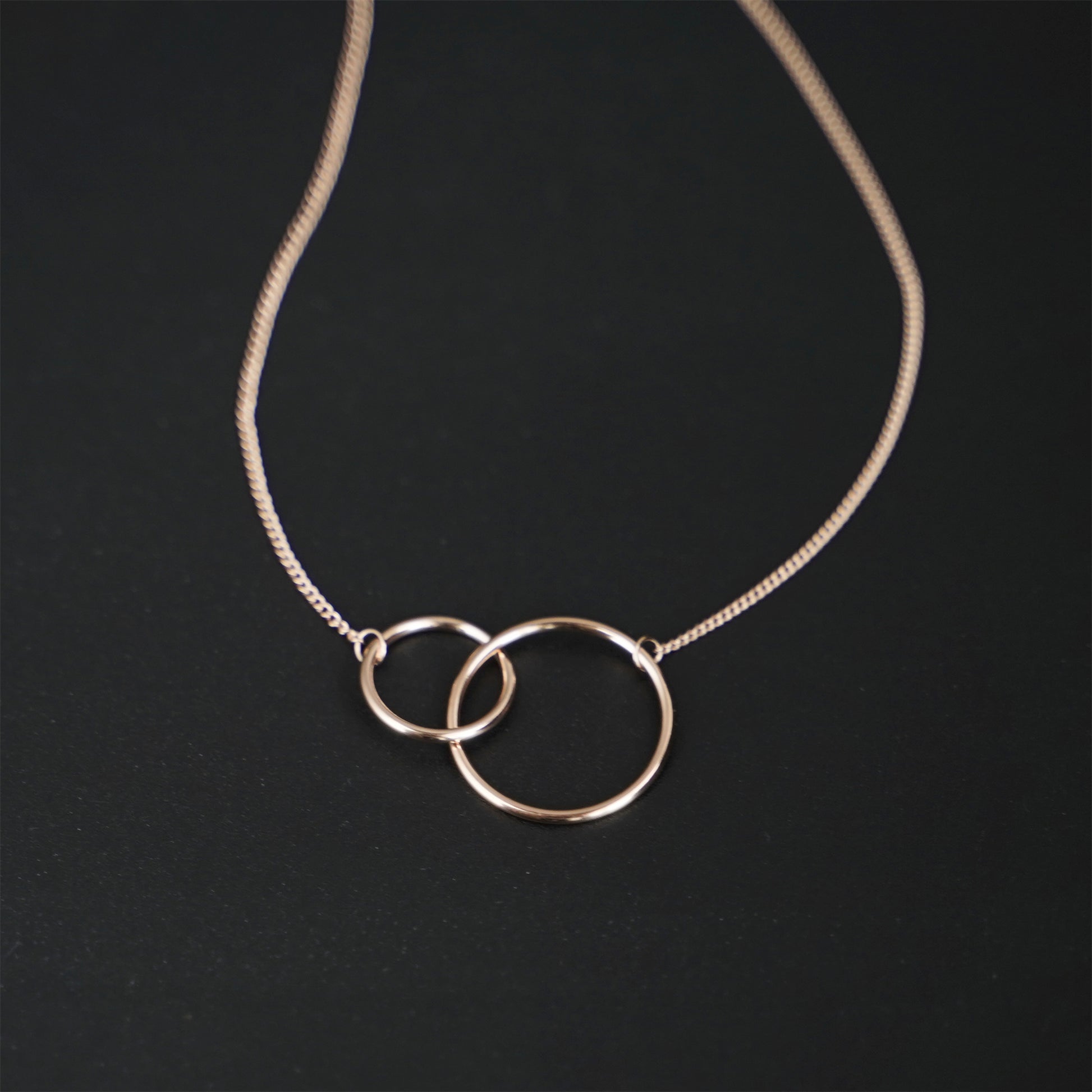 Sterling Silver Linked Circles Eternity Infinity Necklace 3 Tones - sugarkittenlondon