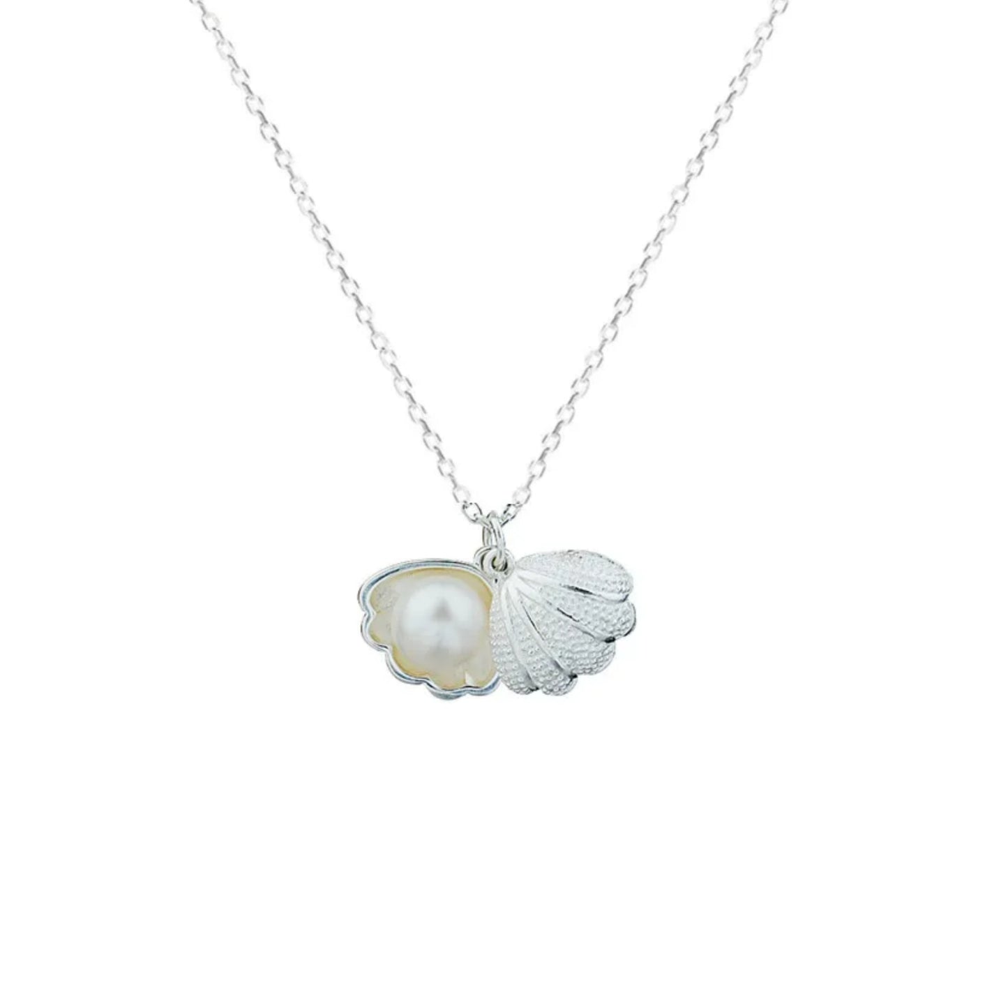 925 Sterling Silver Shell Necklace with Natural Freshwater Pearl