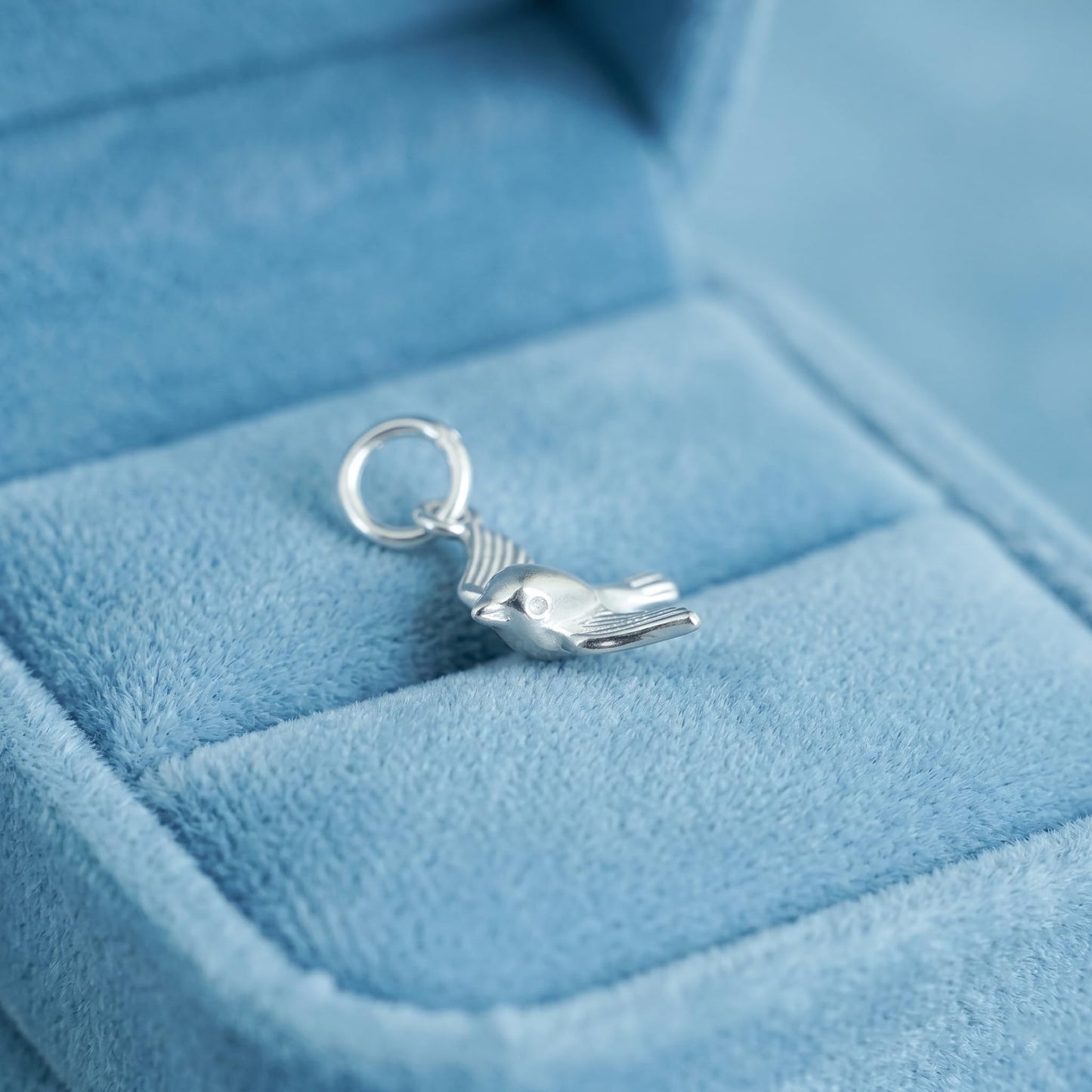 Sterling Silver Little 3d Shiny Flying Bird Pendant Charm For Earrings Necklace Bracelet