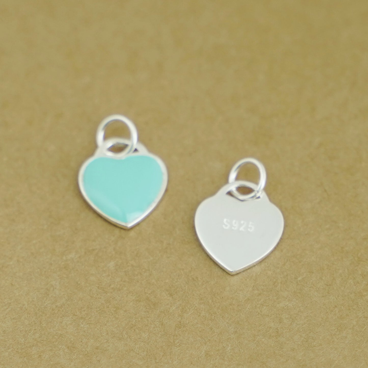Glazed Flat Heart Charm