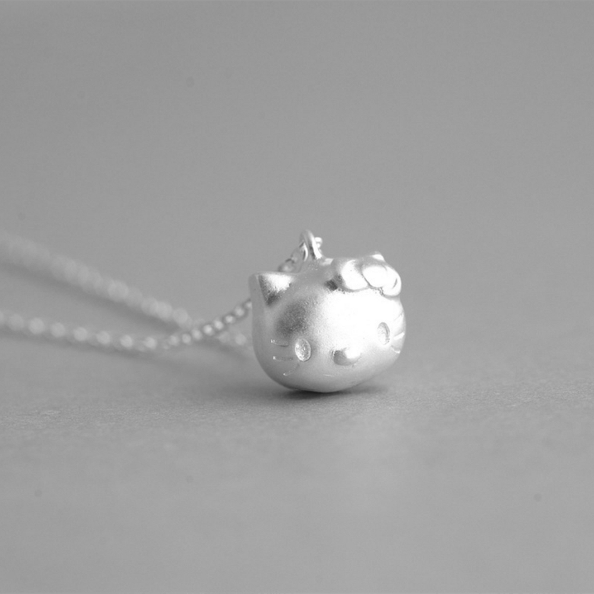 Sterling Silver Hello Kitty Jingle Bell Kitten Necklace - sugarkittenlondon