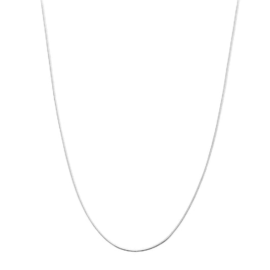 Rhodium on Sterling Silver 0.7mm 1mm Thick Snake Chain 16'' - 24'' 40 - 60cm
