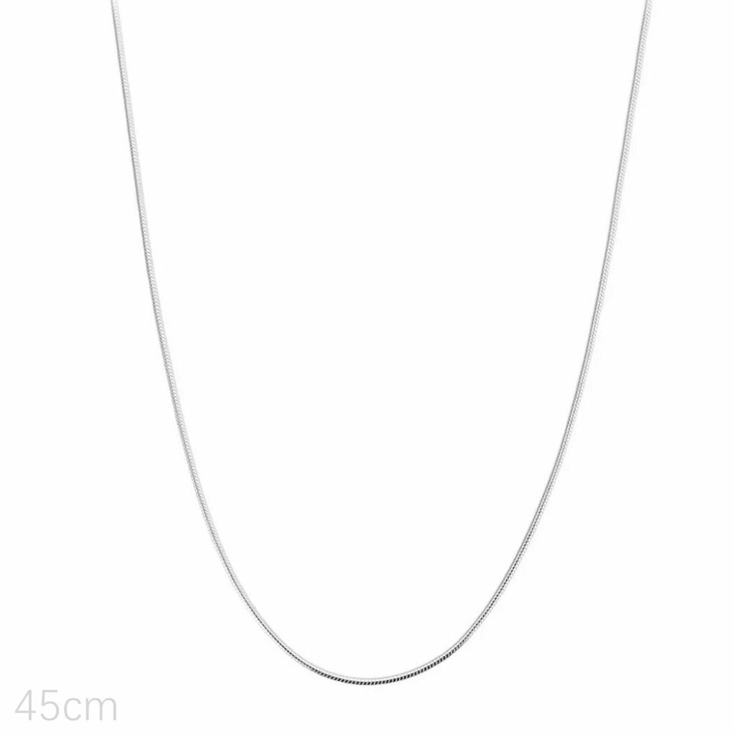 Unisex snake chain necklace, 45 cm, fine silver-tone links