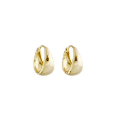 Gold teardrop huggie hoop earrings