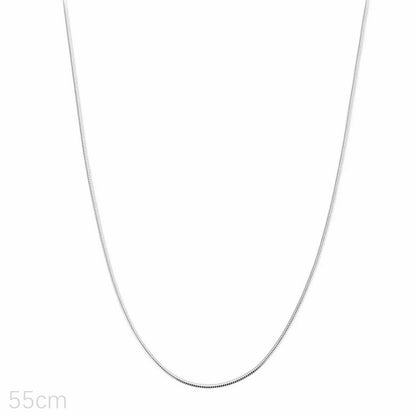 Unisex snake chain necklace, 55 cm, fine silver-tone links