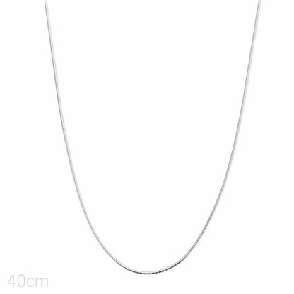 Sterling silver snake chain necklace, 40cm length with fine links