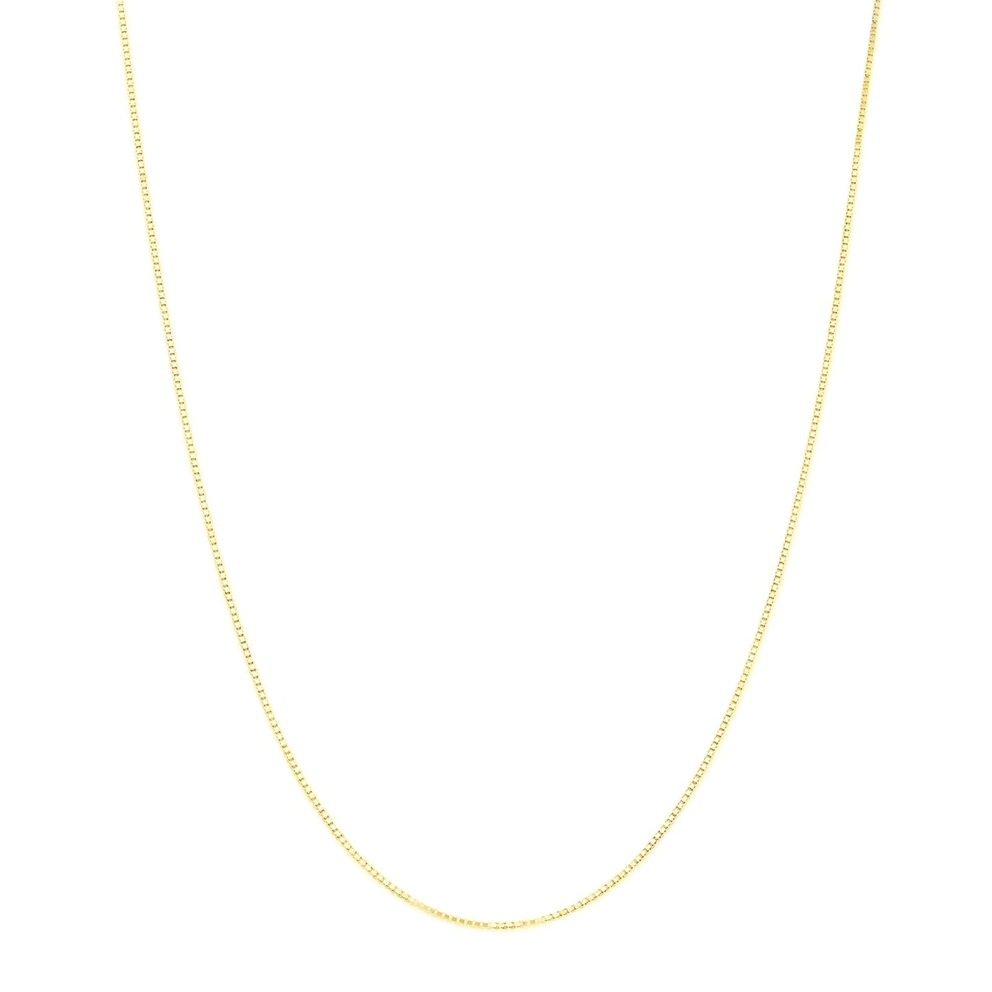 Box chain necklace, fine link chain in gold-tone metal