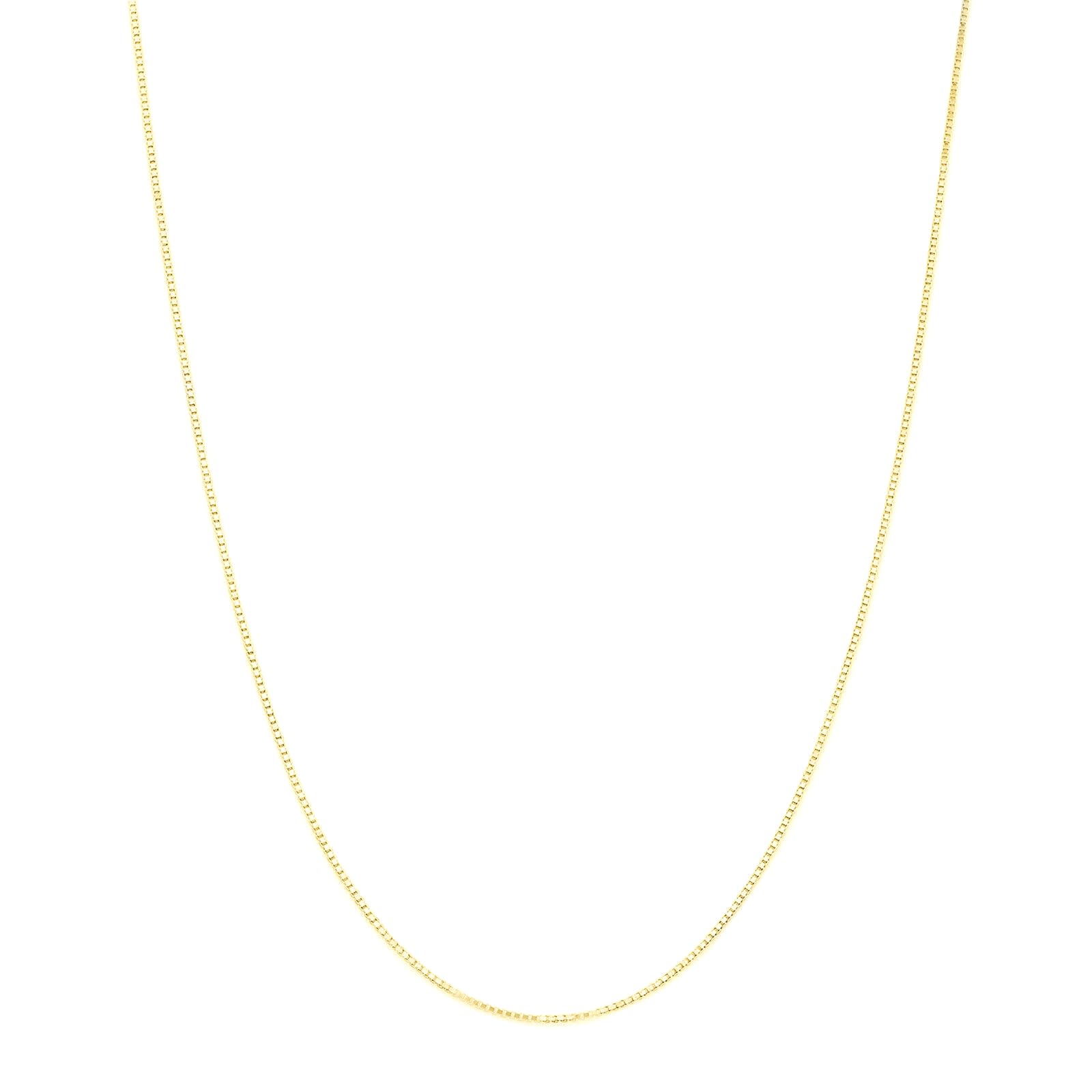 Box chain necklace, fine link chain in gold-tone metal