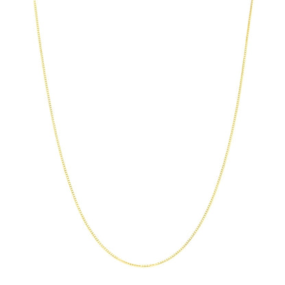 Box chain necklace, fine link chain in gold-tone metal