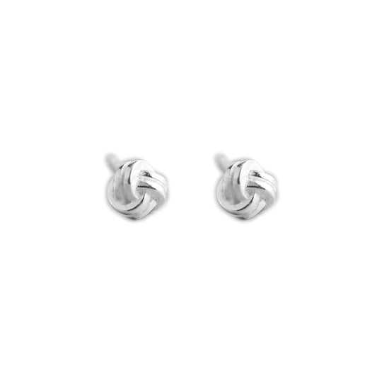 Sterling Silver 4.5mm Knot Twisted Wire Love Knot Post Stud Earrings
