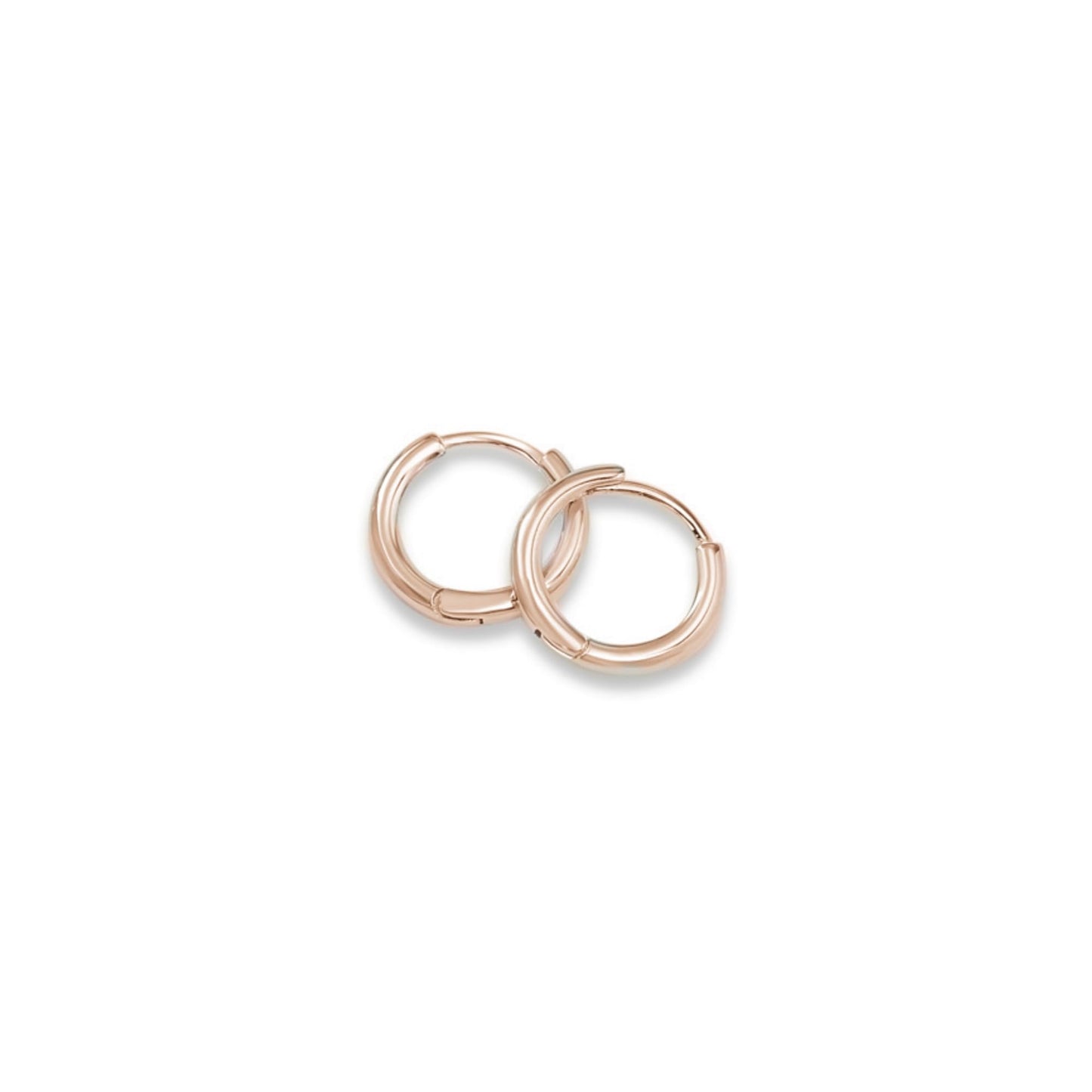 Rose gold-tone sleeper huggie hoop earrings, pair of linked hoops