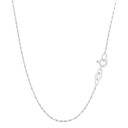 Rhodium twisted chain necklace with clover-shaped charm at the end