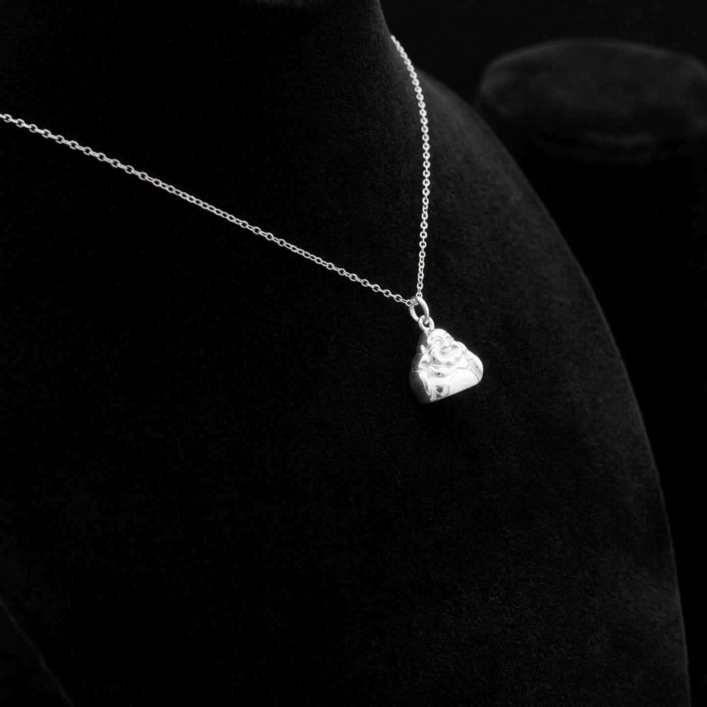 Sterling Silver 2 Sided Shiny Hollow Happy Laughing Buddha Yoga Necklace Bracelet Pendant