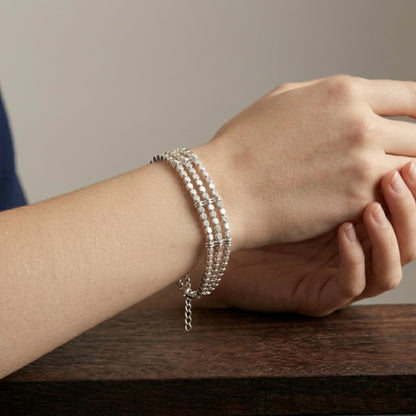 Sterling Silver 3mm Cube Spacer Beads 2mm Hole for DIY Bracelet Necklace - 5 Pcs