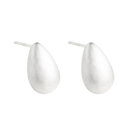 Brushed Teardrop Studs