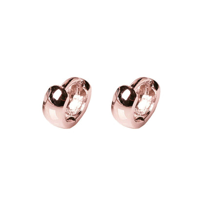 Rose gold-tone bold huggie hoop earrings, front view