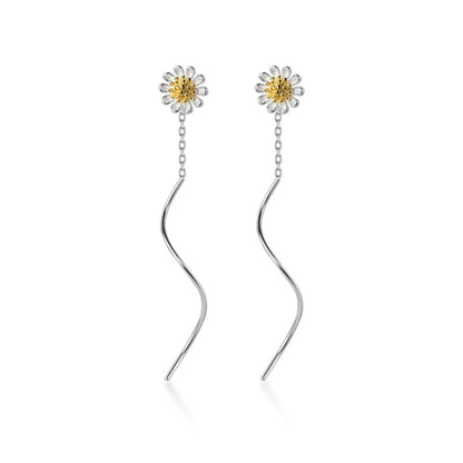 Daisy Wave Threader Earrings