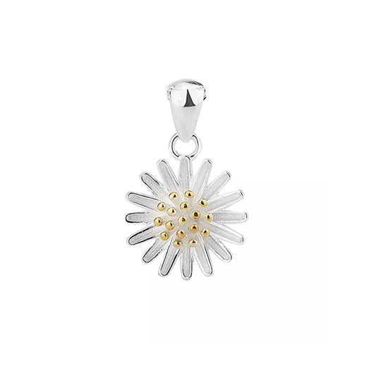Sterling Silver 12.5mm Daisy Sun Flower Pendant