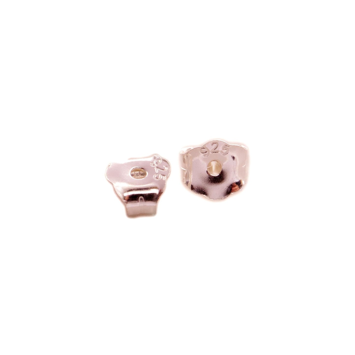 5mm rose gold butterfly earring backs, single pair with pin and clasp