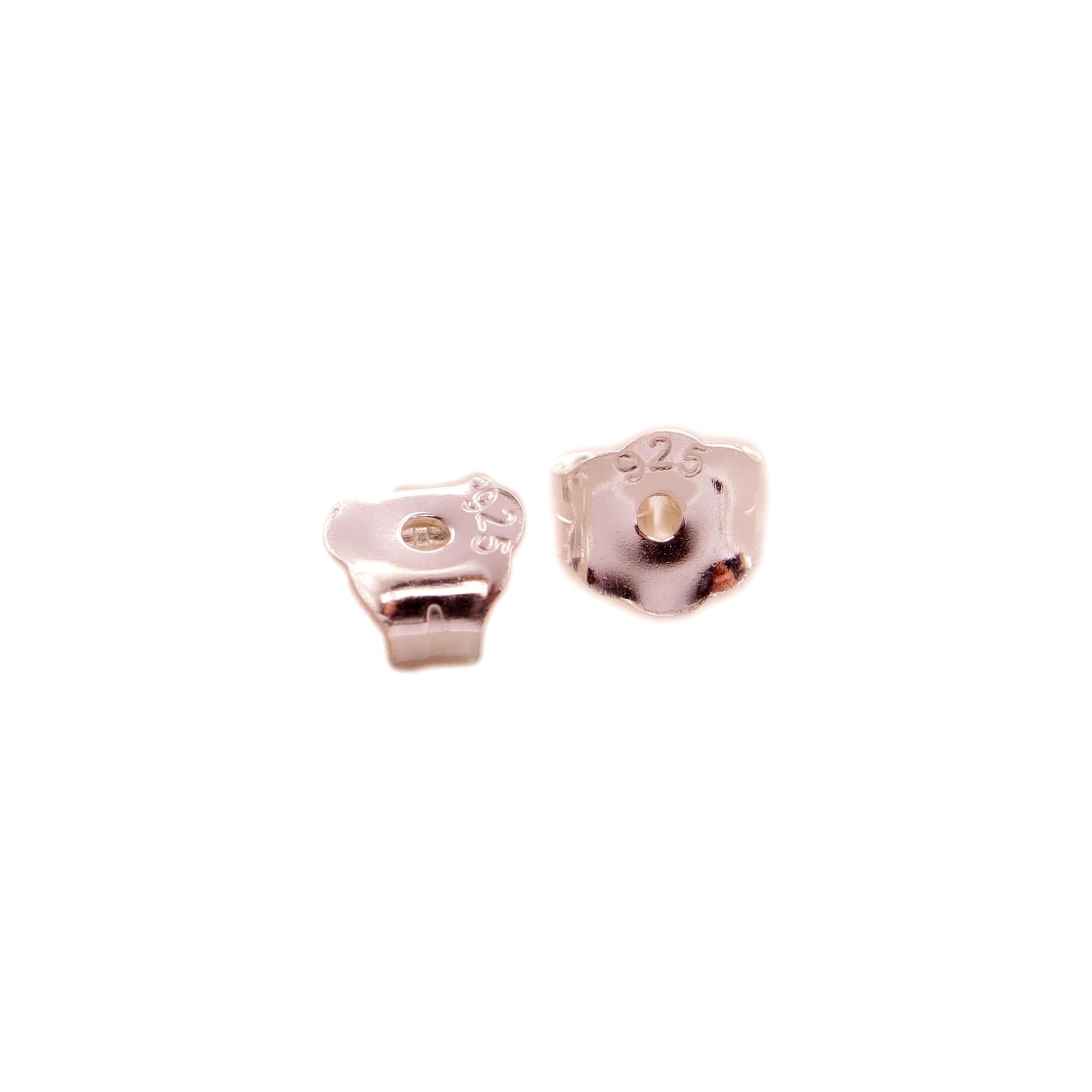 5mm rose gold butterfly earring backs, single pair with pin and clasp