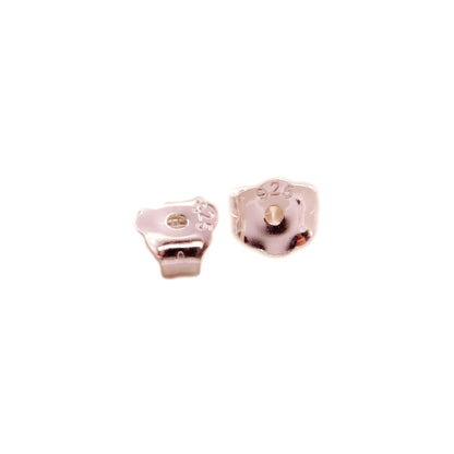 5mm rose gold butterfly earring backs, single pair with pin and clasp