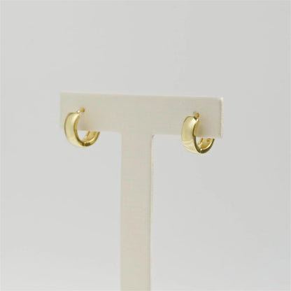 Sterling Silver Plain 6.5mm 8mm 10mm Hoop Earrings 4.5mm Band Unisex Rhodium/Gold