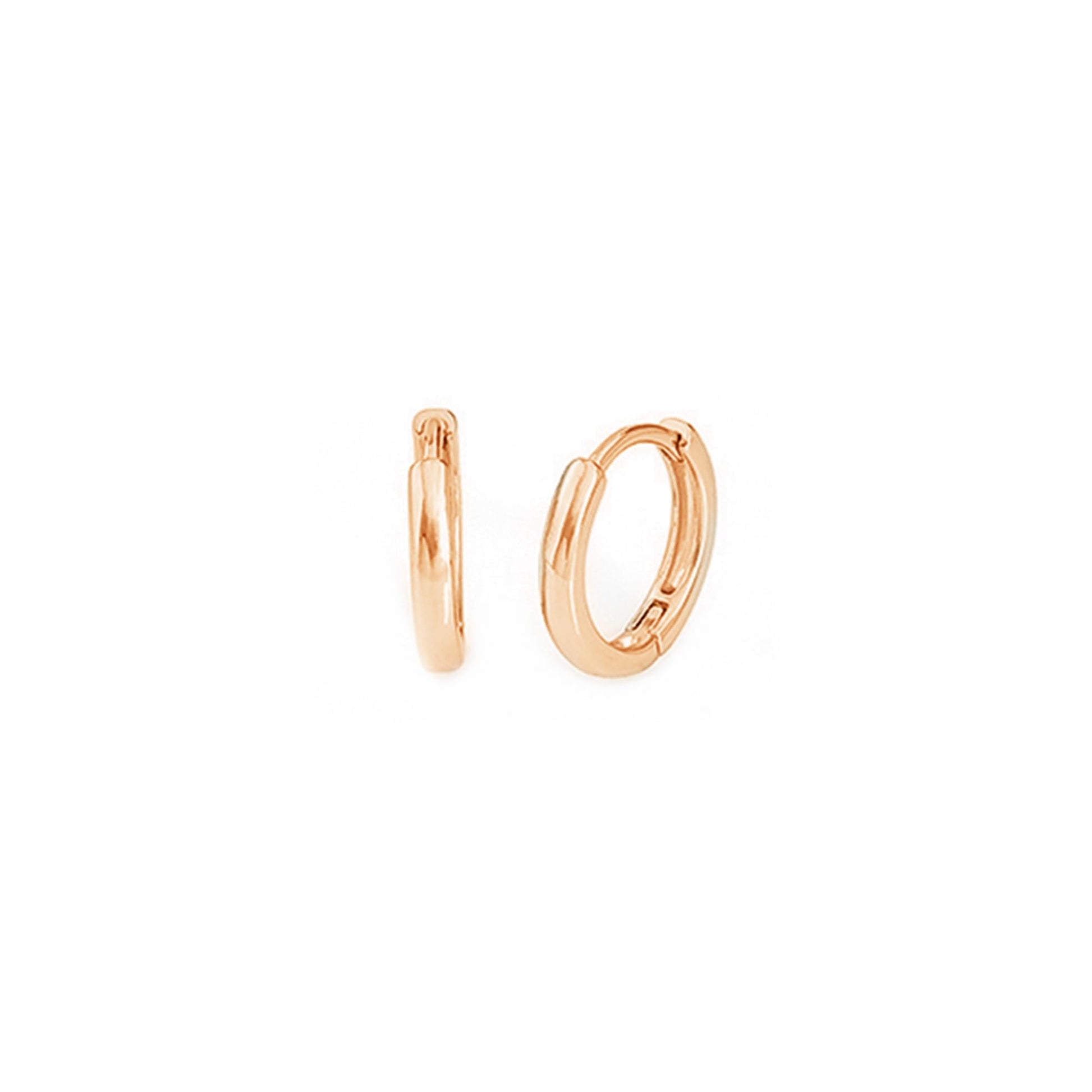 Rose gold-tone sleeper huggie hoop earrings, slim curved hoops