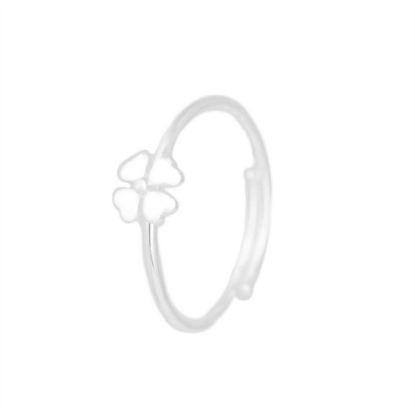 Sterling Silver Lucky Four Leaf Clover Love Hearts Shamrock Stack Ring - sugarkittenlondon