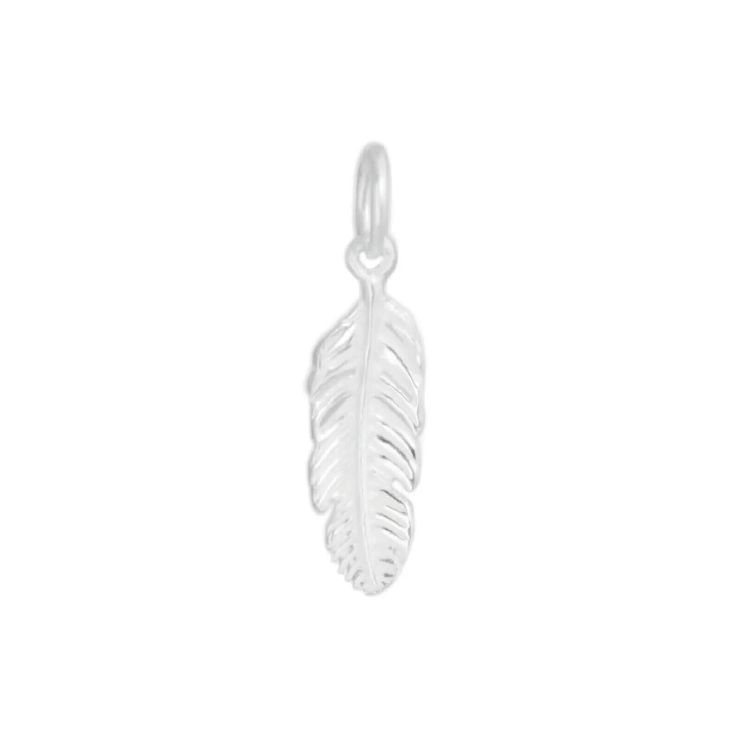 Sterling Silver Small Feather Angel Wing Charm Pendant For Necklace Bracelet Earrings