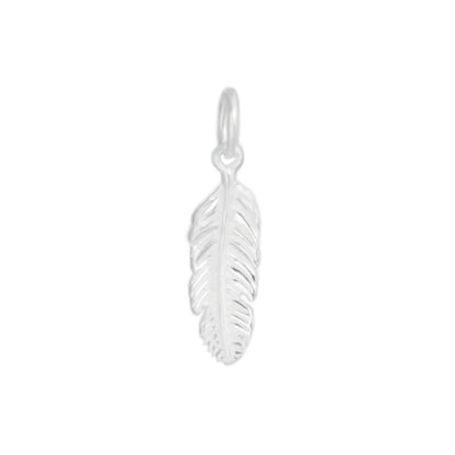 Sterling Silver Small Feather Angel Wing Charm Pendant For Necklace Bracelet Earrings