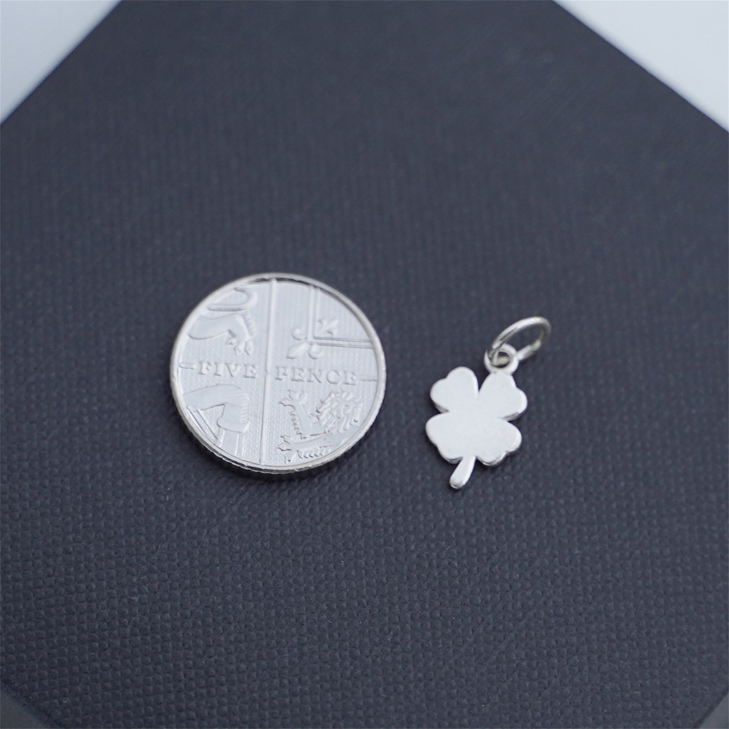 Sterling Silver Clover Pendant with Faith, Hope, Love, and Luck - sugarkittenlondon