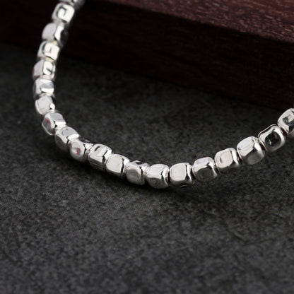 Sterling Silver 3mm Cube Spacer Beads 2mm Hole for DIY Bracelet Necklace - 5 Pcs