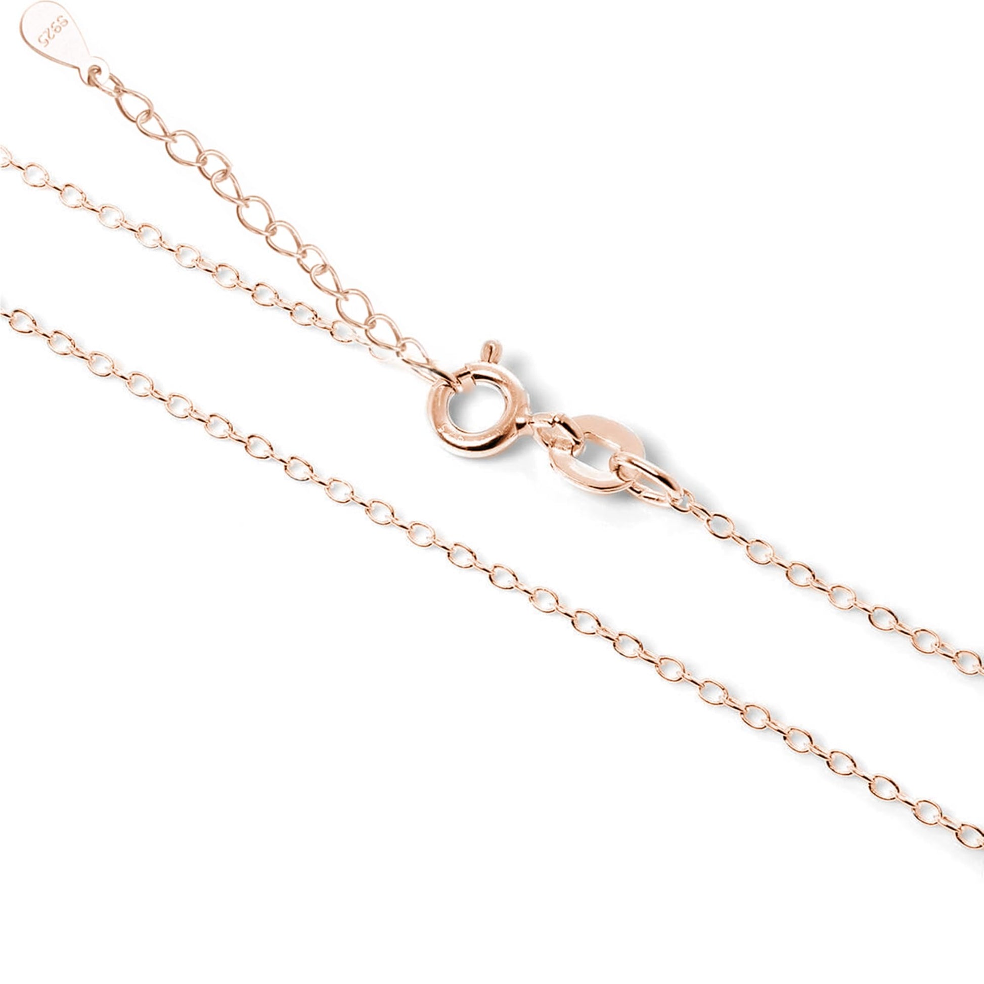 Rose gold-tone mixed link chain necklace with round clasp close-up