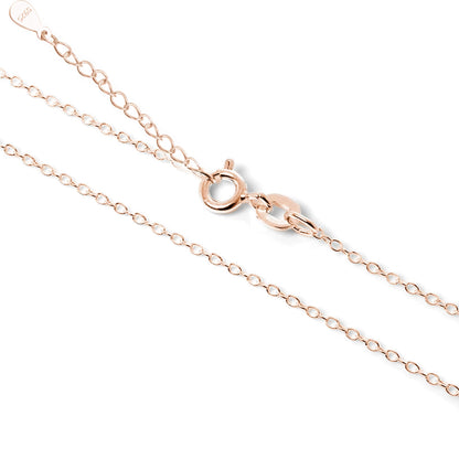 Rose gold-tone mixed link chain necklace with round clasp close-up