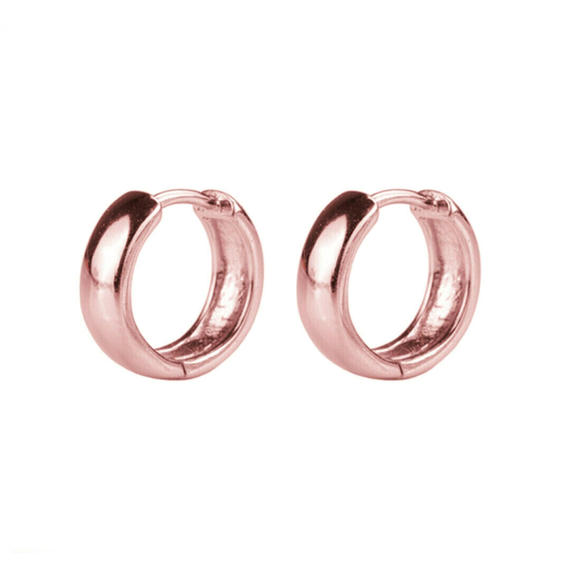 Rose gold sleeper hoop huggie earrings