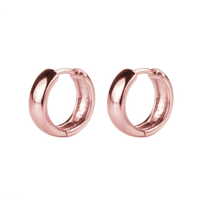 Rose gold sleeper hoop huggie earrings