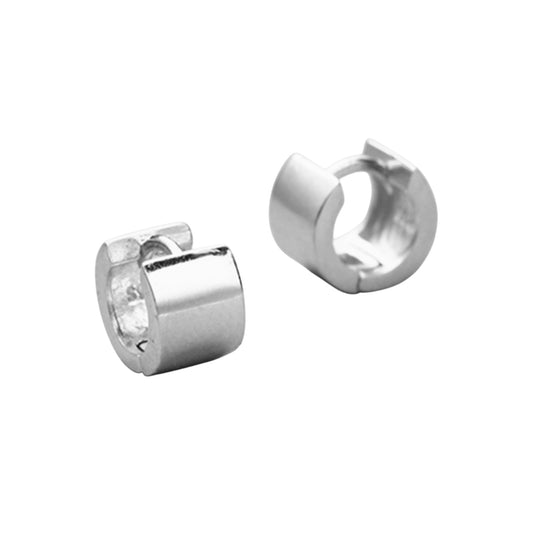 Sterling Silver Plain Small 6.5mm Hoop Huggie Earrings 5mm Band