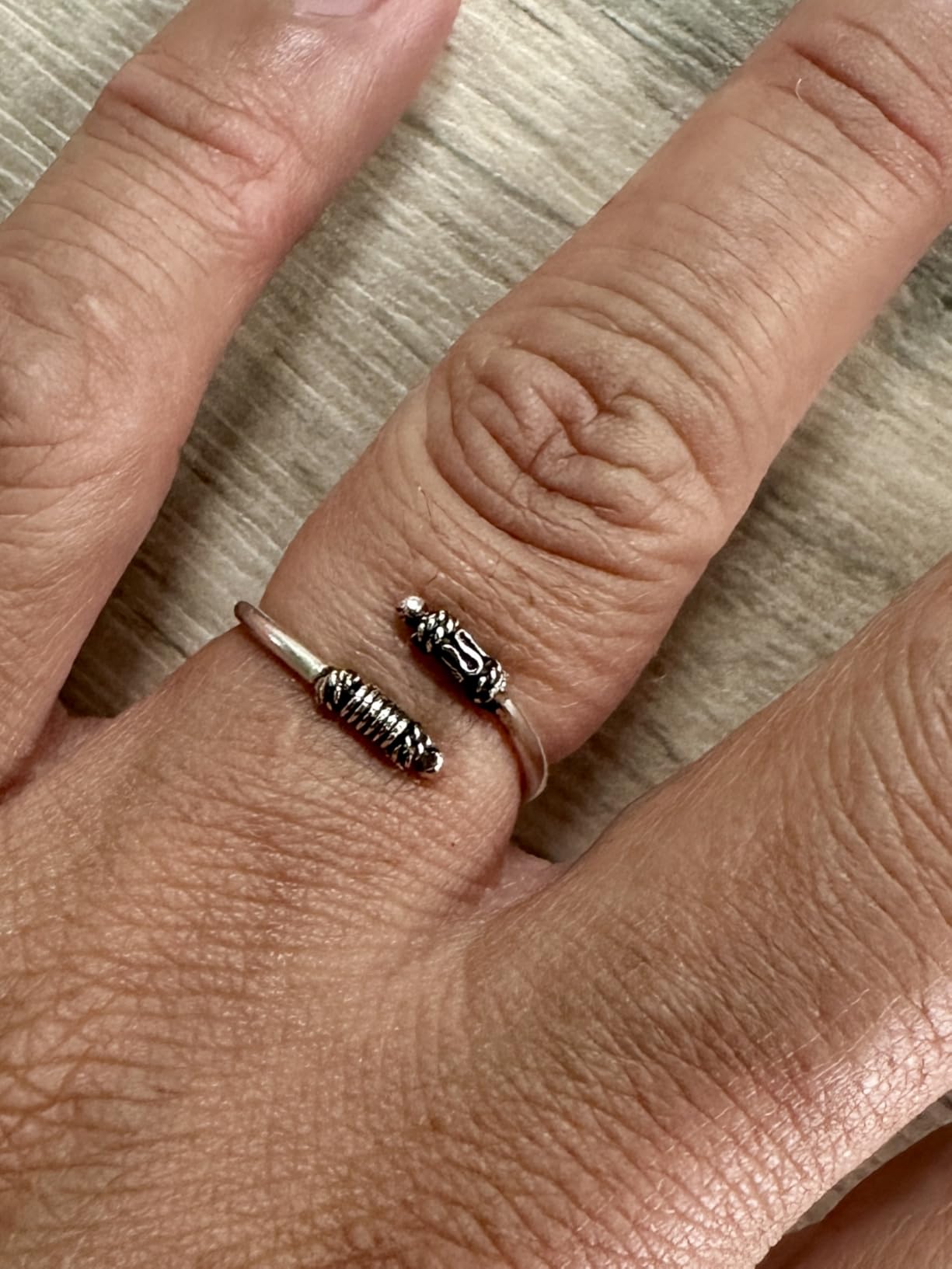 Retro Knuckle Ring with Sterling Silver Totem Knot Design