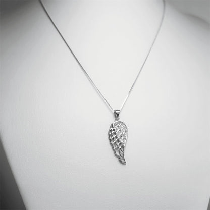 Rhodium-tone box chain necklace with leaf charm pendant at center