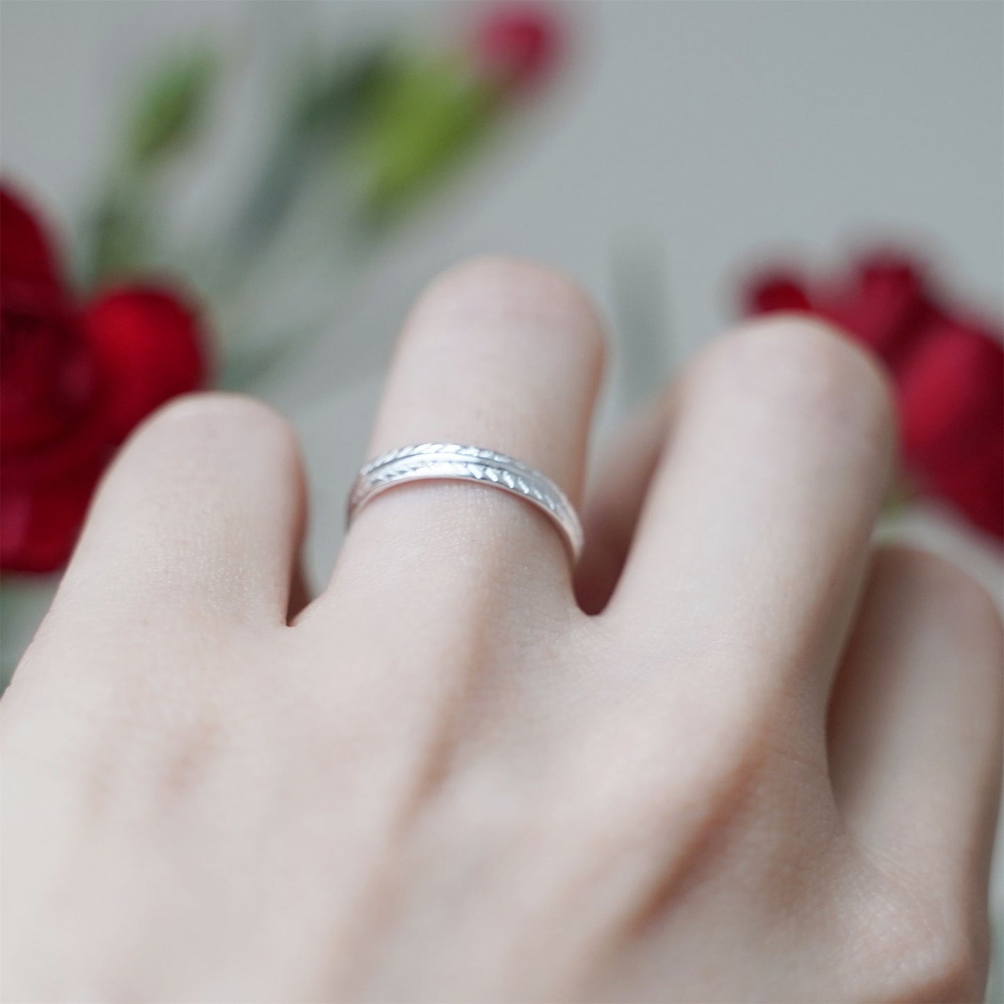 Sterling Silver Angel Feather Wing Leaf Thin Open End Wrap Ring J - L Sizable - sugarkittenlondon