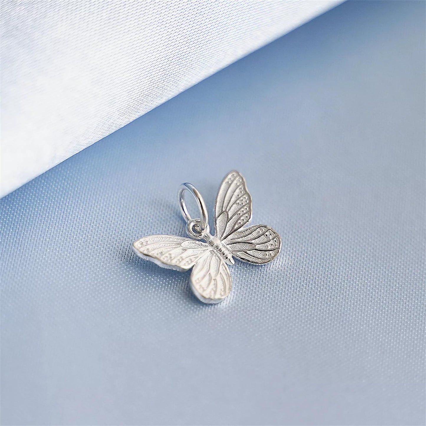 Sterling Silver Butterfly Pendant Charm for Necklace Bracelet Earrings