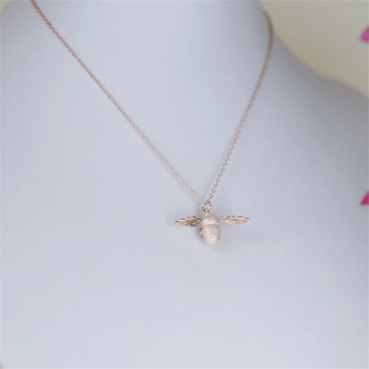 Bumble Bee Pendant Necklace in Sterling Siver , 24k Gold & Rose Gold - sugarkittenlondon